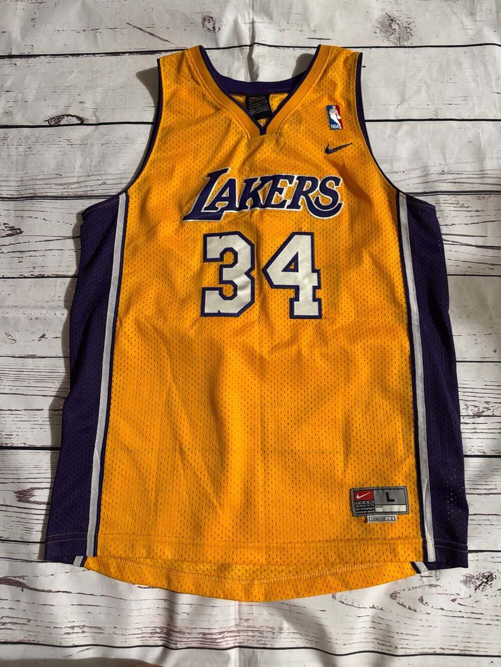 Nike Los Angeles Lakers Shaquille O'Neal 34 Jersey Youth Size L 16/18